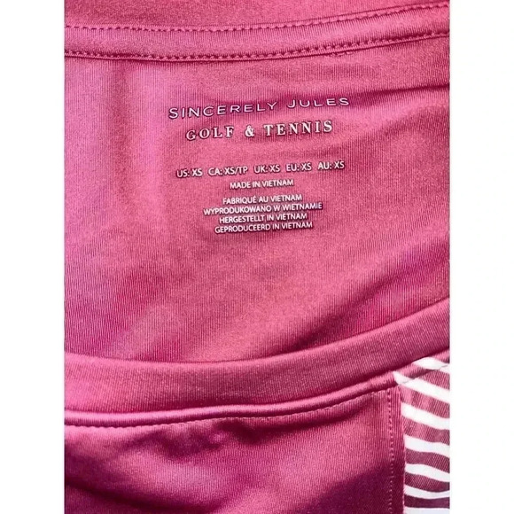 Sincerely Jules Pink Golf &‎ Tennis Tank Top Striped Accent Sporty Chic D7 - Picture 4 of 6
